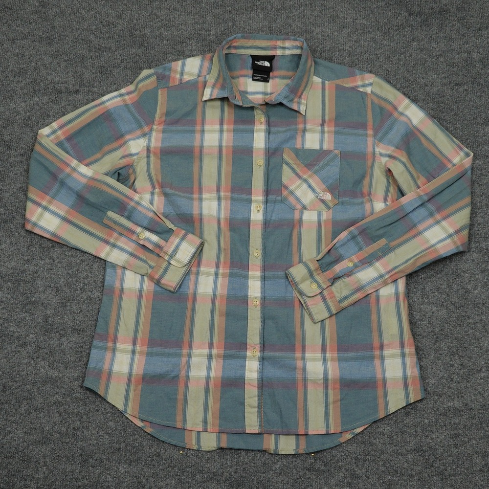The North Face Shirt Women Large Multicolor Plaid Button Up Outdoor NF0A5JBJ